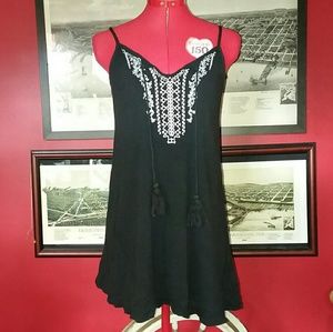 Hippie Boho Dress, Embroidered Tunic Top